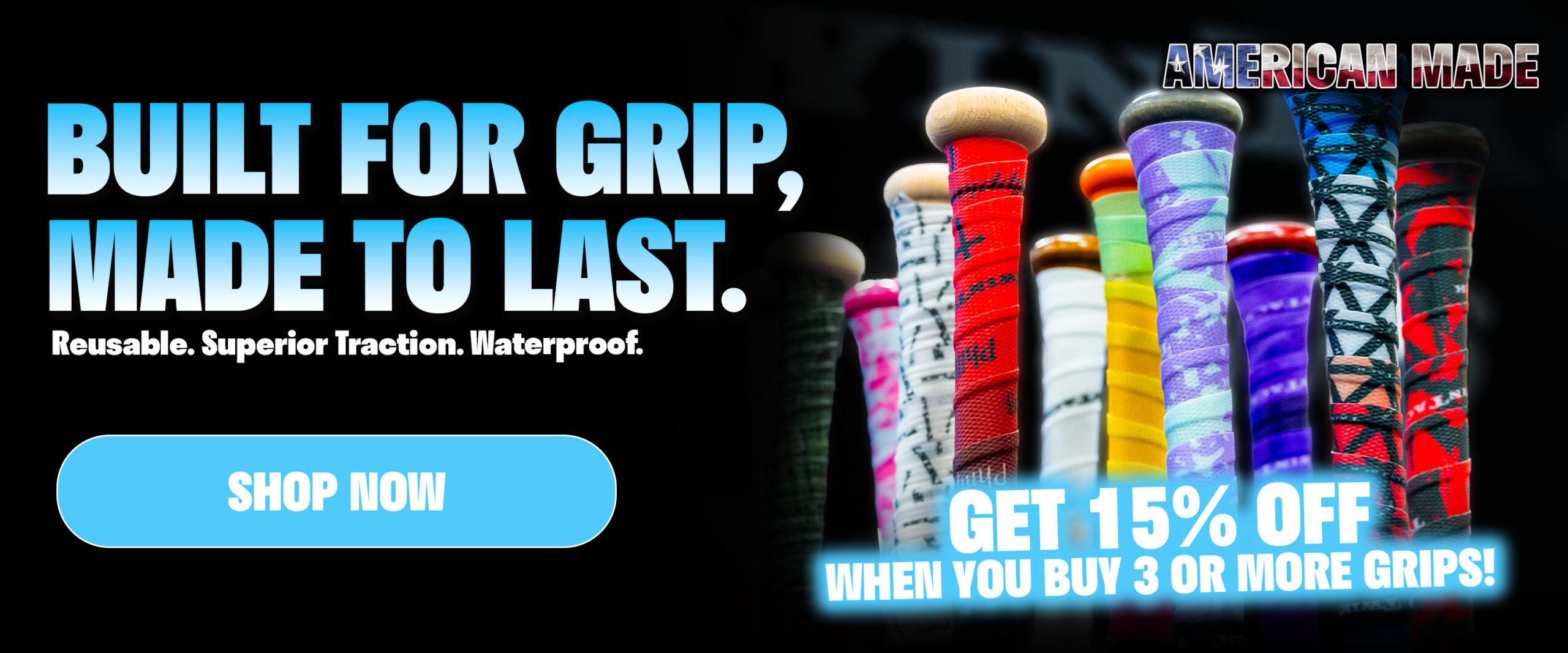 TwinTack Web Banner with Offer: Get 15% off when you order 3 grips or more